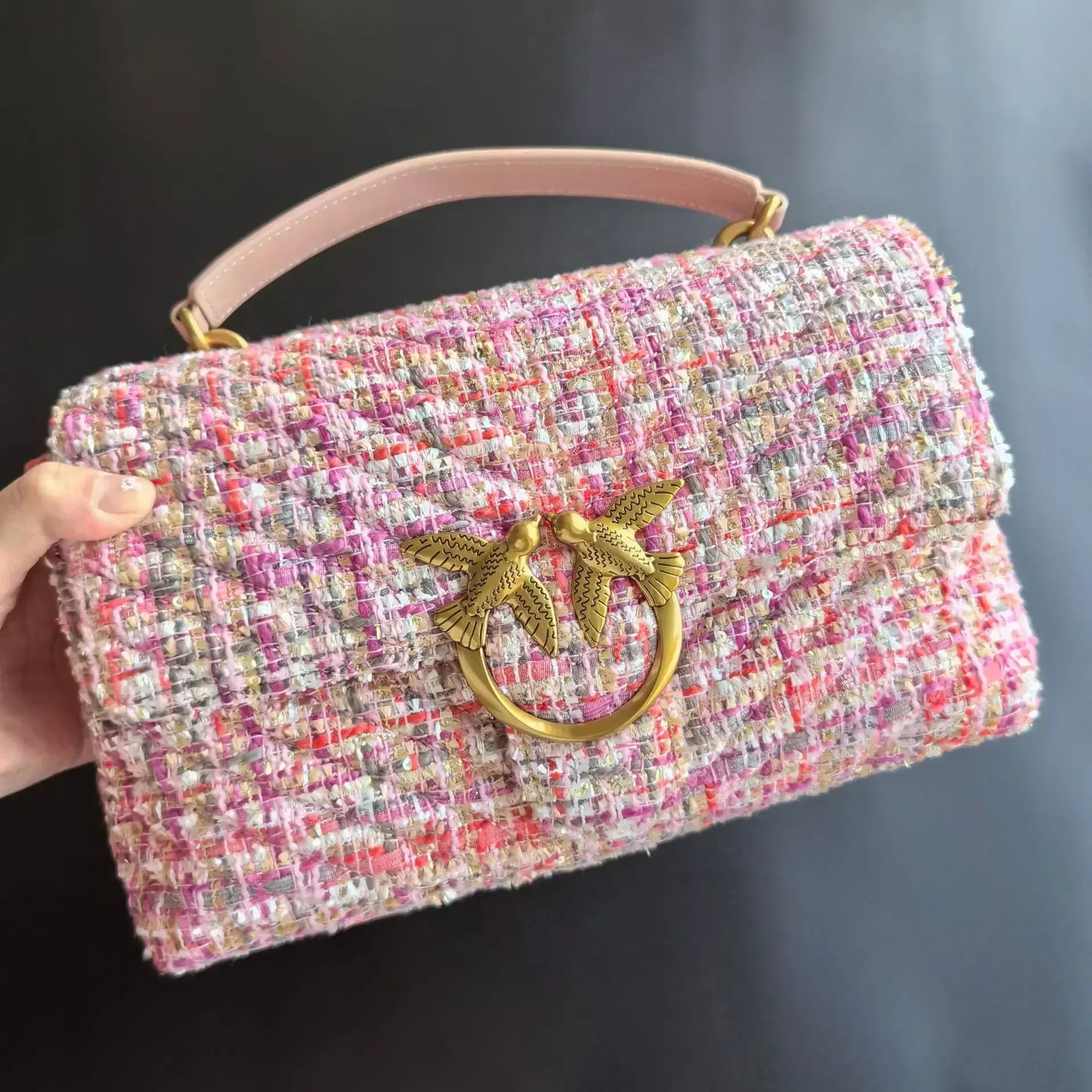 Genuine Leather Swallow Chain Crossbody Bag